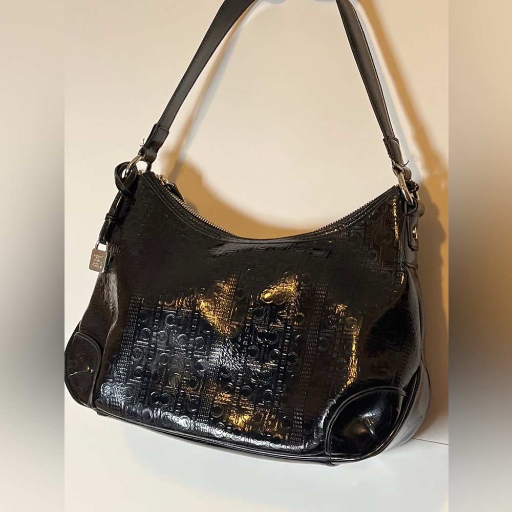Liz Claiborne Glossy Black Shoulder Bag